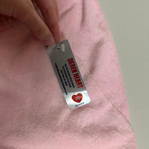 VINTAGE Y2K Derek Heart Pink Terry Cloth Skirt - Picture 5 of 5